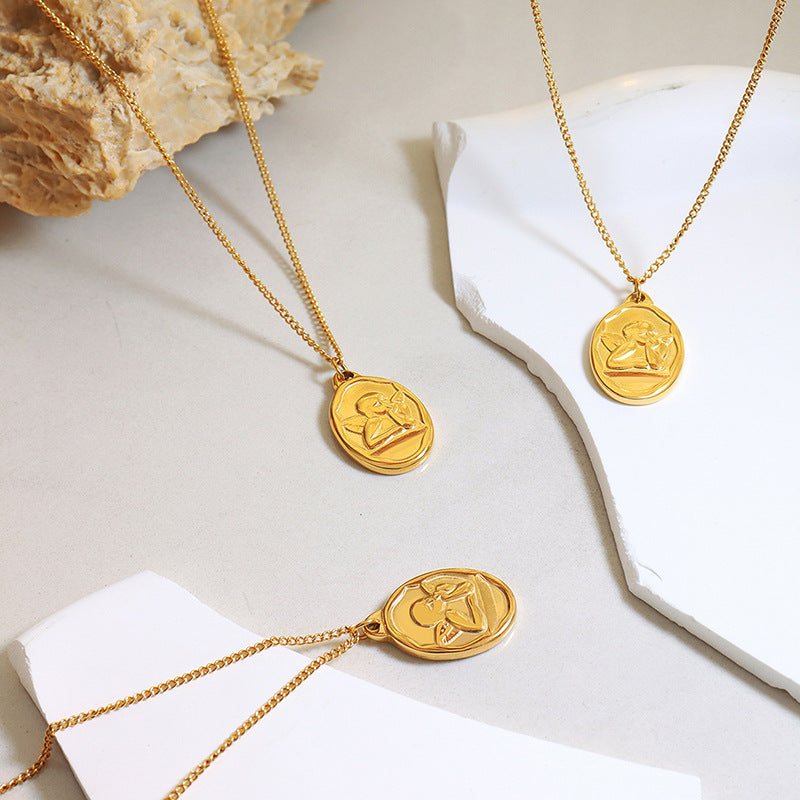 Wholesale 18K Gold Creative Titanium Steel Clavicle Chain Necklace